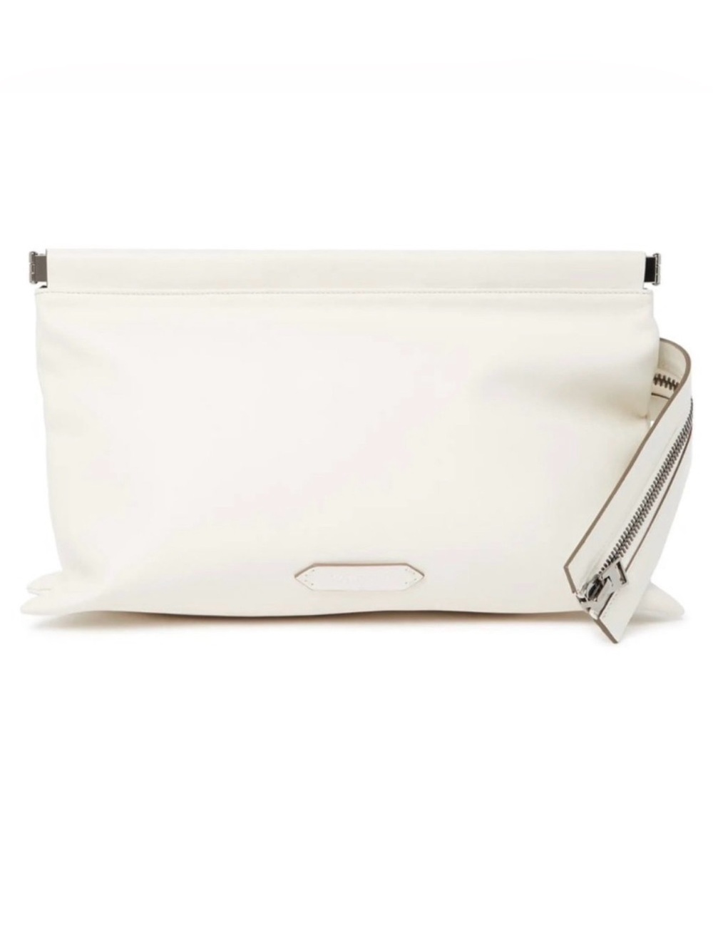 Tom Ford Leather Flat Zip Clutch in Chalk - Picture 2 of 10